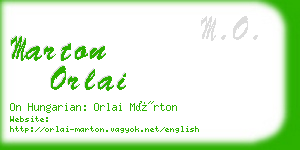 marton orlai business card